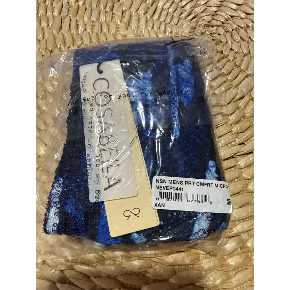 Cosabella Never Say Never Men's Lace Comfort Micro Brief Blue Print Size M